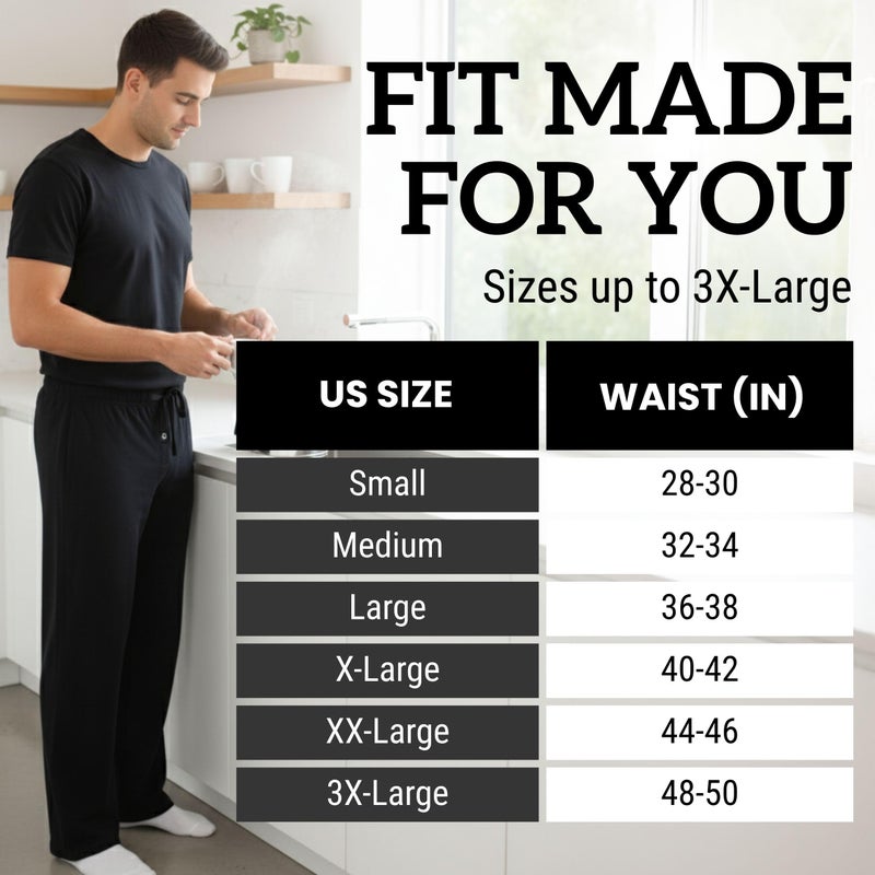 #FollowMe #فولو مي بنطلون بيجاما من الفليس للرجال ملابس نوم PJs 45902-BLK-2XL - Image 5
